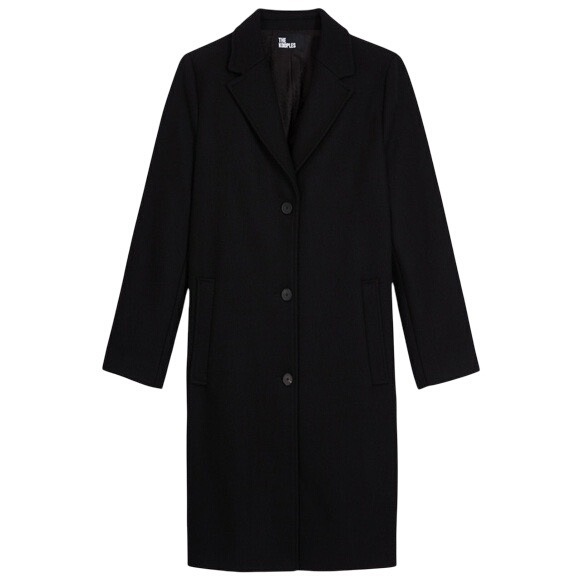 The Kooples Women's Wool-Blend Trench Coat Black Size EU 42/US X-Large‎